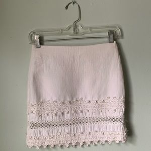 White skirt with crochet detailing